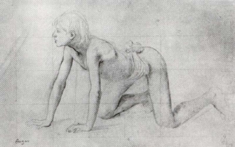 Study of Kneeling Boy, Edgar Degas